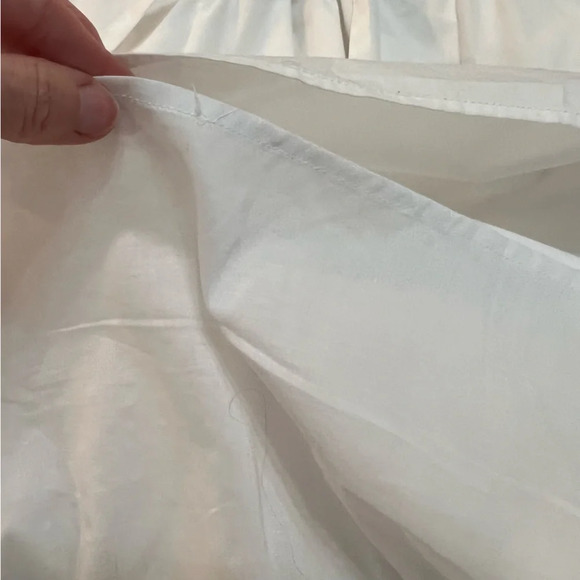 Who‎ What Wear White Cotton Tie Waist Dress Puff Short Embellished Sleeves. XS. - Picture 9 of 10